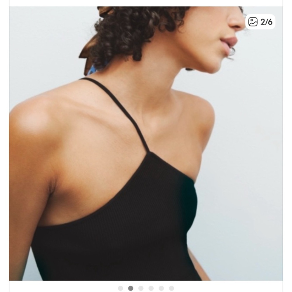 Zara Black One-Shoulder Top